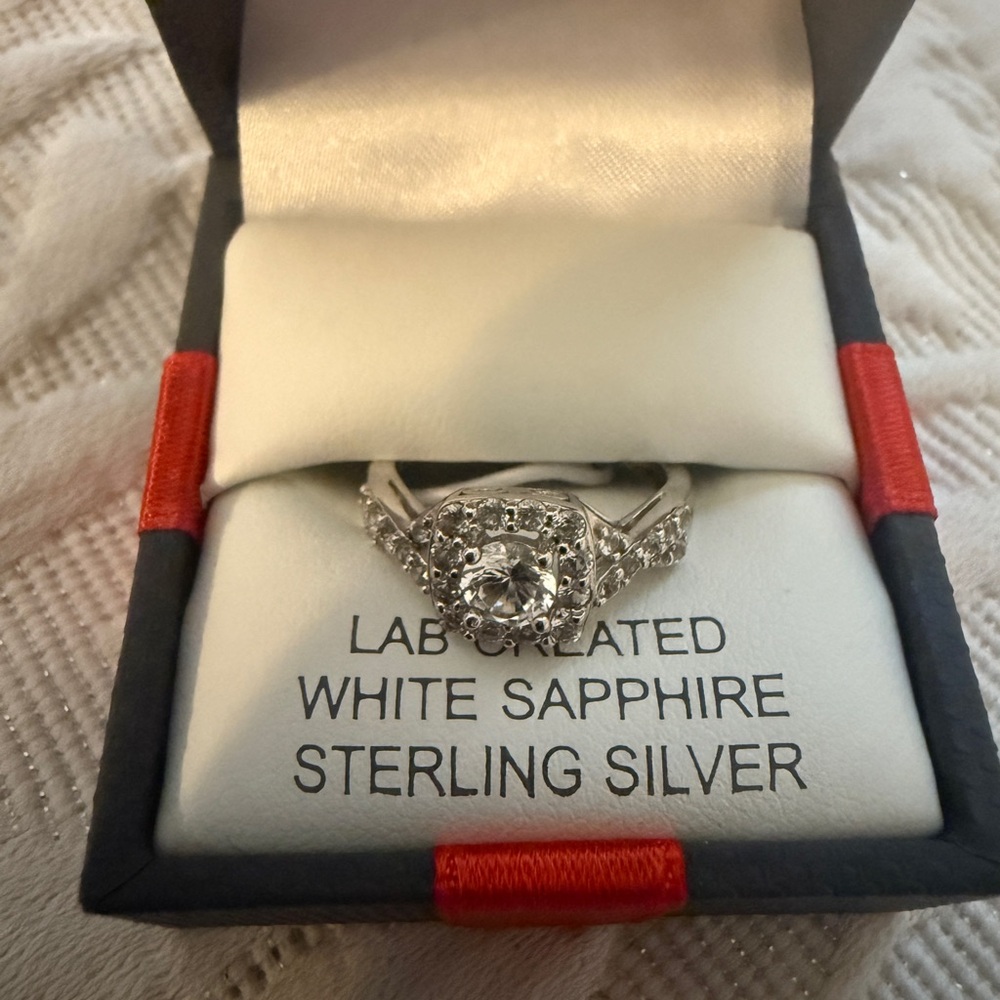 Sterling Silver White Sapphire Ring
